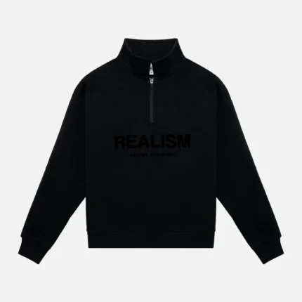 Realism Half-Zip Black Jumper