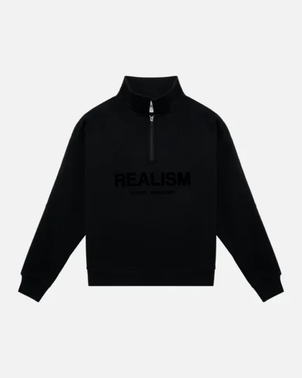 Realism Half-Zip Black Jumper